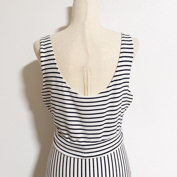 Loft Nautical Contrast Striped Tie Waist Midi Dress - Picture 6 of 10